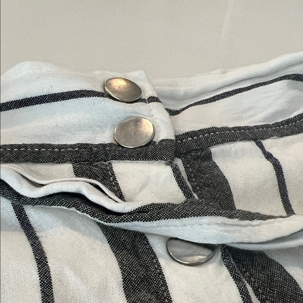 Striped Black and White Button-Down Skirt - Picture 3 of 5